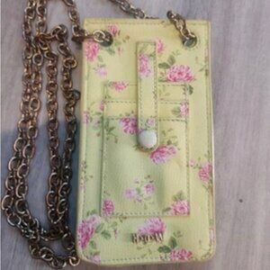 House of Want Floral Crossbody with Gold Tone Chain Detachable Strap